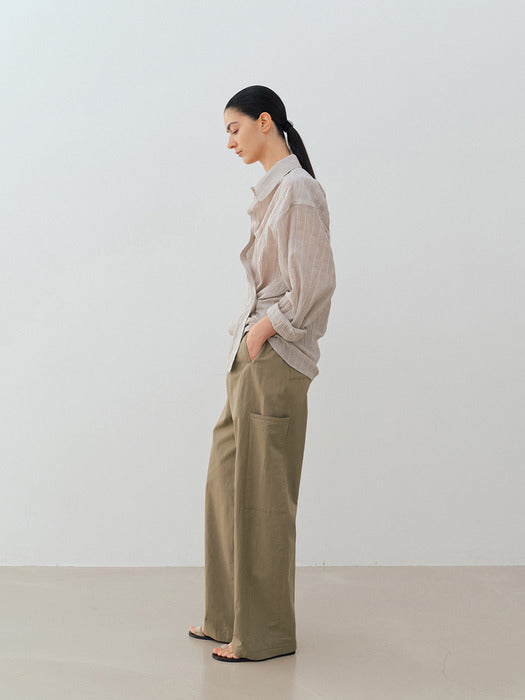 [moia] sheer ST shirt (sand beige)