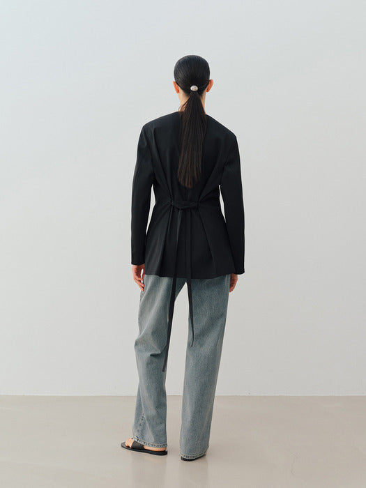 [moia] round button jacket (black)