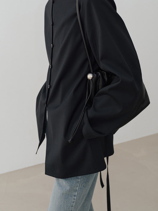 [moia] round button jacket (black)