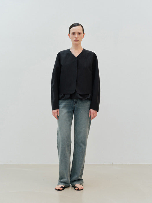 crop jacket (black)