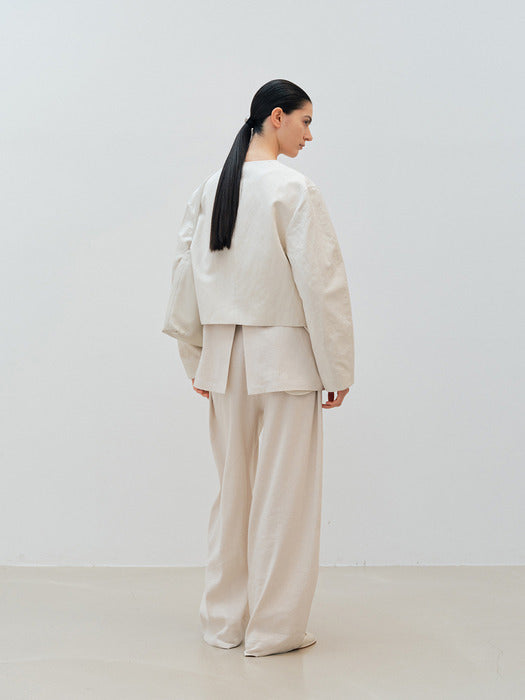 [moia] crop jacket (ecru)