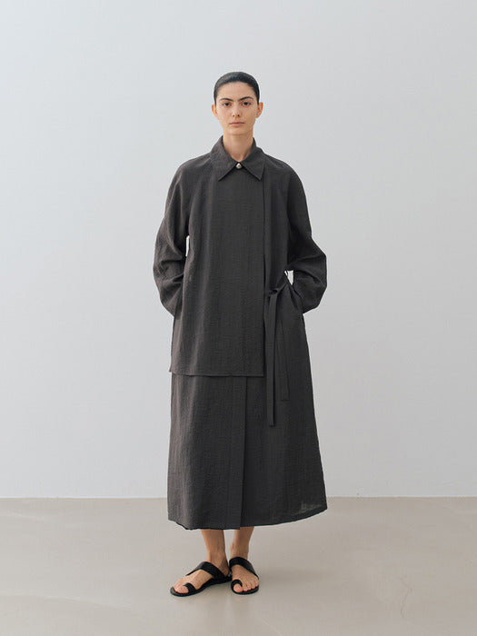 [moia] sheer flap coat (charcoal)
