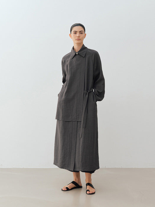 [moia] sheer flap coat (charcoal)
