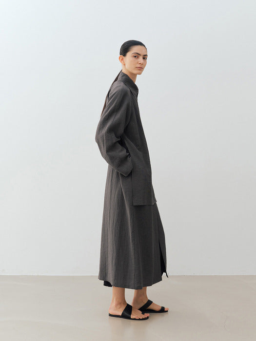 [moia] sheer flap coat (charcoal)