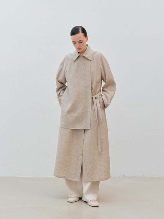 [moia] sheer flap coat (sand beige)