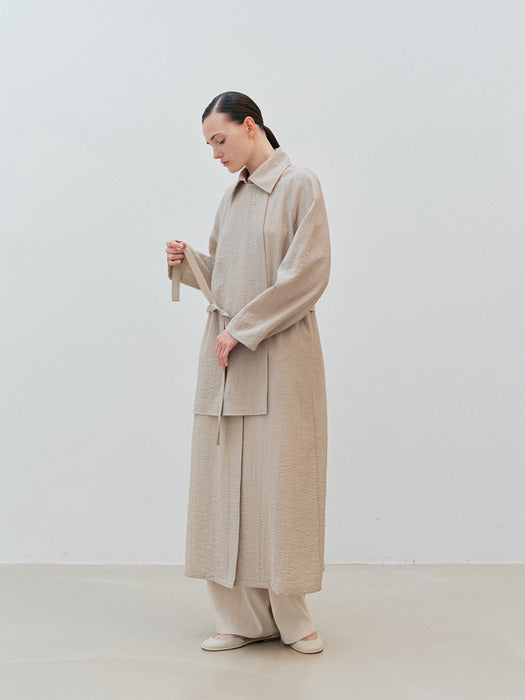 [moia] sheer flap coat (sand beige)