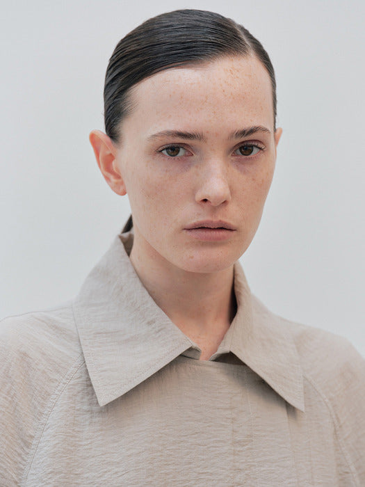 [moia] sheer flap coat (sand beige)