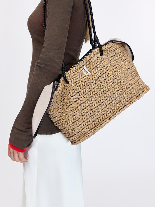 Vunque Boater Weaving Shopper M Beige