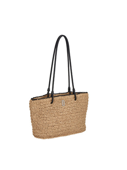 [Sole] Boater Weaving Shopper M (Boater Woven Shopper Medium) Beige