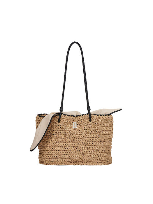 [vunque] [Sole] Boater Weaving Shopper M (Boater Woven Shopper Medium) Beige