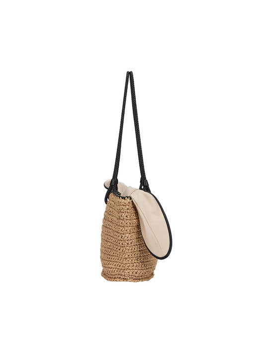 [vunque] [Sole] Boater Weaving Shopper M (Boater Woven Shopper Medium) Beige