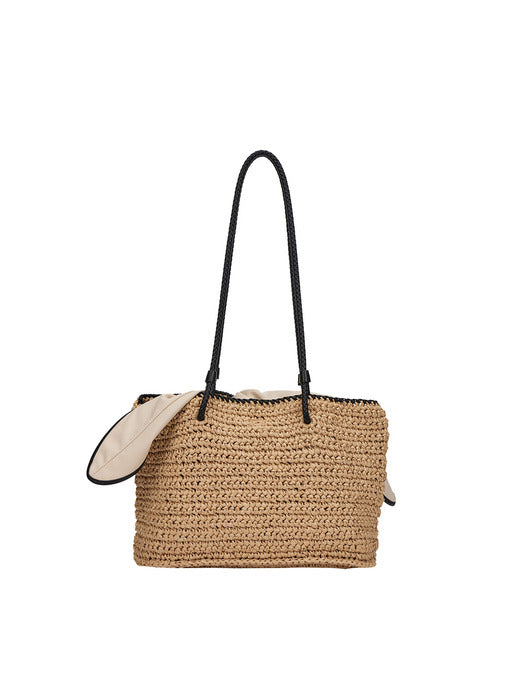 [vunque] [Sole] Boater Weaving Shopper M (Boater Woven Shopper Medium) Beige