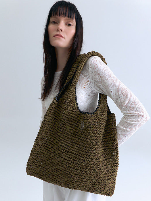 [vunque] Boater Weaving Hobo L (Boater Weaving Hobo Large)_2 colors