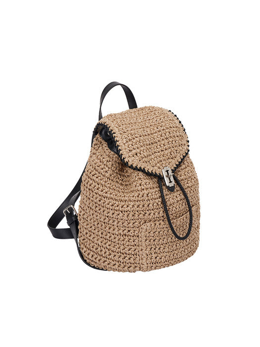 [vunque] Exclusive Boater Weaving Backpack M (Medium) in Beige