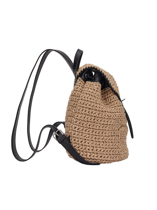 Vunque Boater Weaving Backpack M Beige