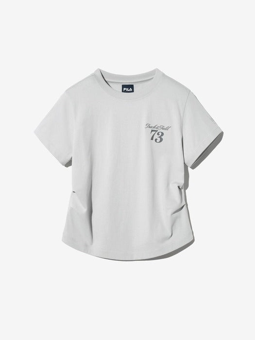 Shirred Cropped Short-Sleeve Tee_FS2RSH2157F_CGY