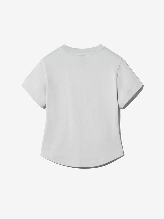 Shirred Cropped Short-Sleeve Tee_FS2RSH2157F_CGY