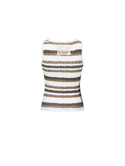 [andersson bell] HAIR BRAID STRIPE TANK TOP atb1263w(WHITE)
