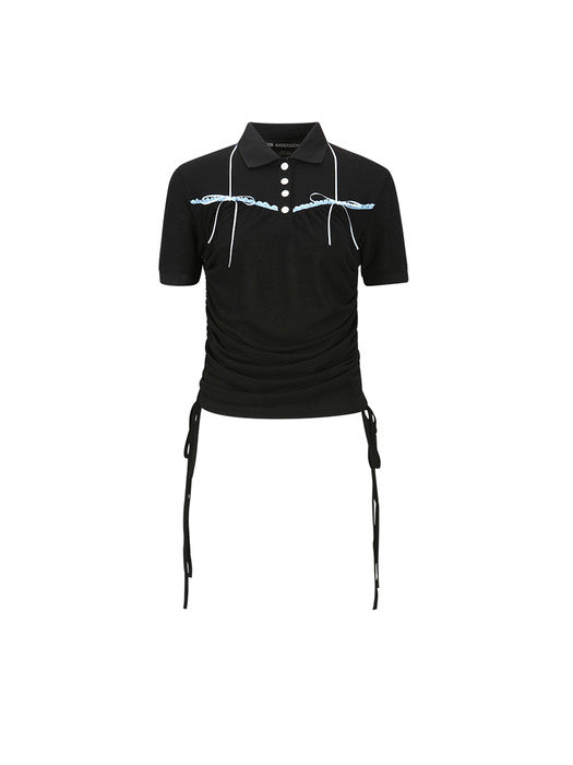 [andersson bell] HALTER STRING PIQUE POLO SHIRTS atb1255w(BLACK)