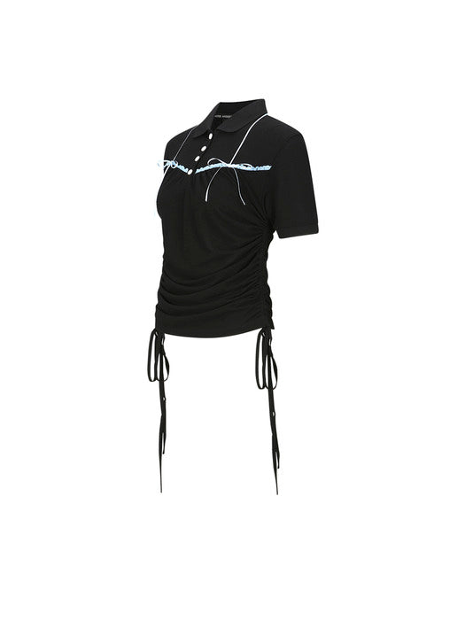 [andersson bell] HALTER STRING PIQUE POLO SHIRTS atb1255w(BLACK)