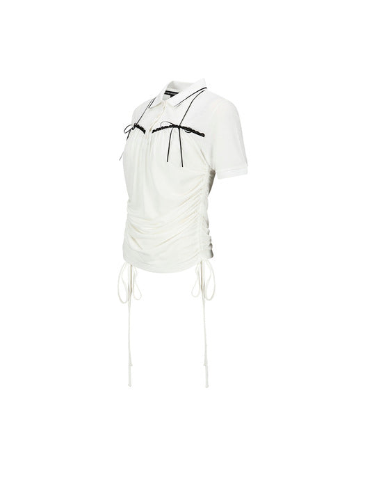 [andersson bell] HALTER STRING PIQUE POLO SHIRTS atb1255w(WHITE)