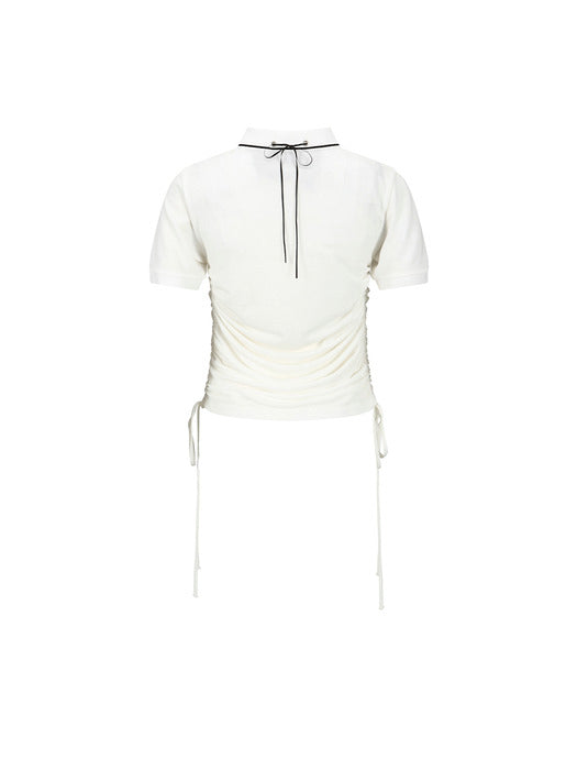 [andersson bell] HALTER STRING PIQUE POLO SHIRTS atb1255w(WHITE)