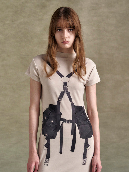 [andersson bell] UTILITY VEST TROMPE LOEIL DRESS atb1309w(BEIGE)