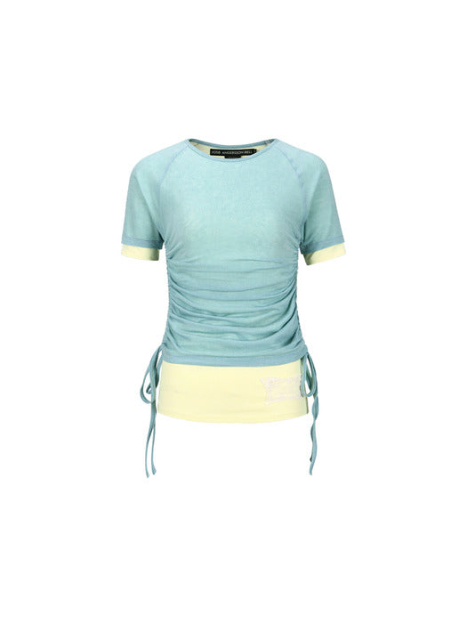 CINDY STRING LAYRED T-SHIRT atb1265w(SKY BLUE)