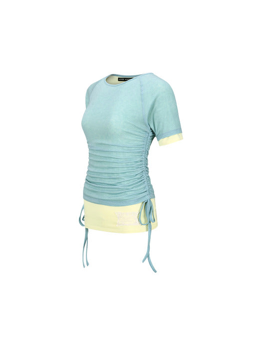 CINDY STRING LAYRED T-SHIRT atb1265w(SKY BLUE)