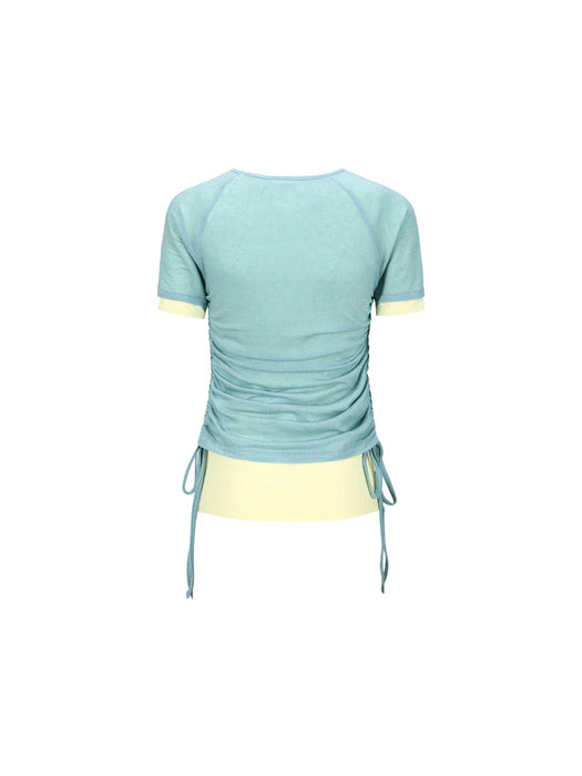 CINDY STRING LAYRED T-SHIRT atb1265w(SKY BLUE)