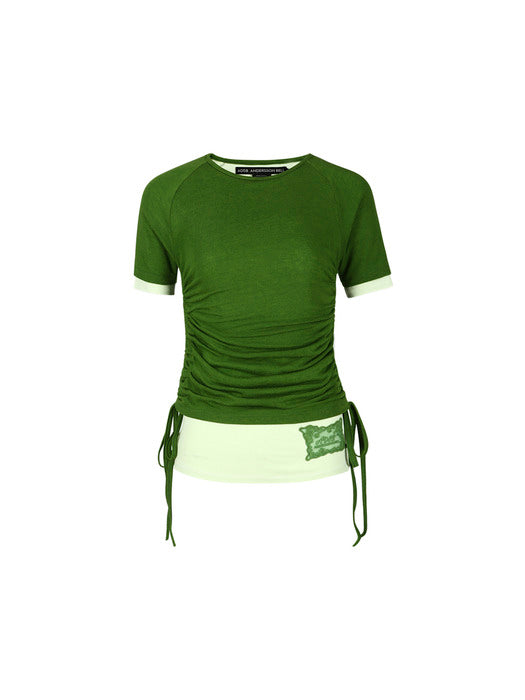 [andersson bell] CINDY STRING LAYRED T-SHIRT atb1265w(OLIVE)