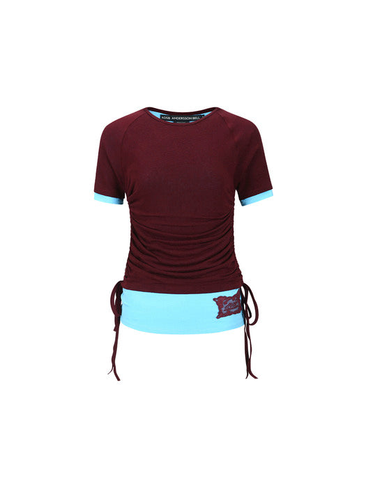 [andersson bell] CINDY STRING LAYRED T-SHIRT atb1265w(BURGUNDY)