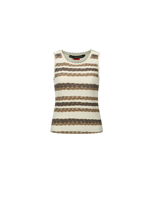 [andersson bell] HAIR BRAID STRIPE TANK TOP atb1263w(BEIGE)
