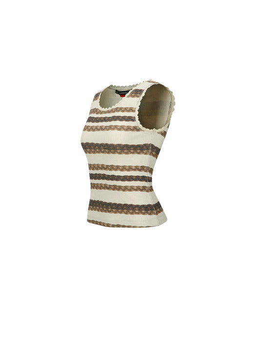 [andersson bell] HAIR BRAID STRIPE TANK TOP atb1263w(BEIGE)