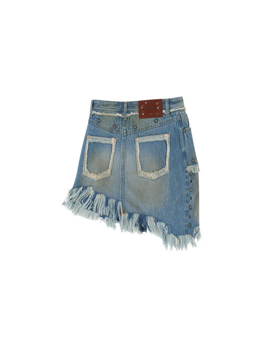 [andersson bell] DUSTY DENIM RIVETED SKIRT apa820w(Dusty Blue)