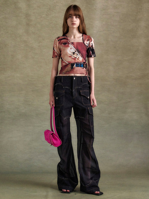 [andersson bell] COLLAGE PRINTED WRAP T-SHIRT atb1314w(MULTI)