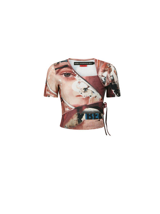[andersson bell] COLLAGE PRINTED WRAP T-SHIRT atb1314w(MULTI)