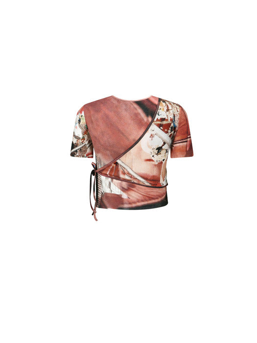 [andersson bell] COLLAGE PRINTED WRAP T-SHIRT atb1314w(MULTI)