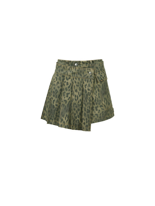 [andersson bell] LEOPARD WRAP SKIRT PANTS apa830w(KHAKI)
