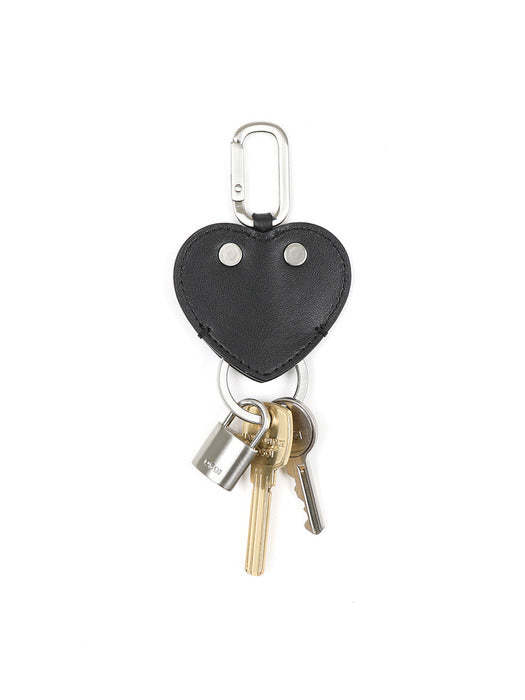 [osoi] HEART FLAT KEY RING [BLACK]