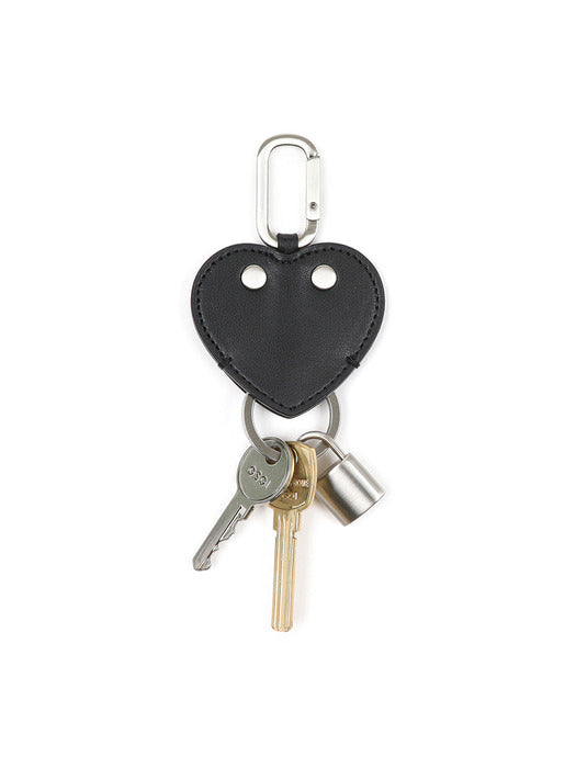 [osoi] HEART FLAT KEY RING [BLACK]