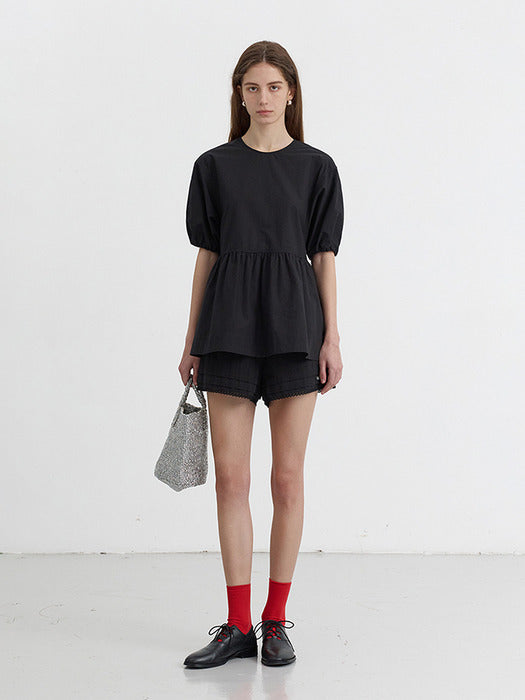 [dunst] LACED BANDING SHORTS BLACK_UDPA5B233BK