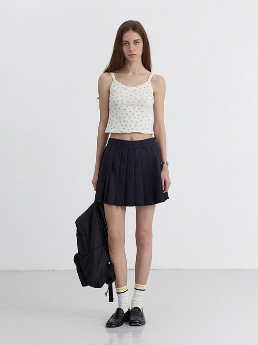 [dunst] MINI PLEATS SKIRT NAVY_UDSK5B233N2