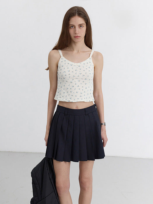 [dunst] MINI PLEATS SKIRT NAVY_UDSK5B233N2