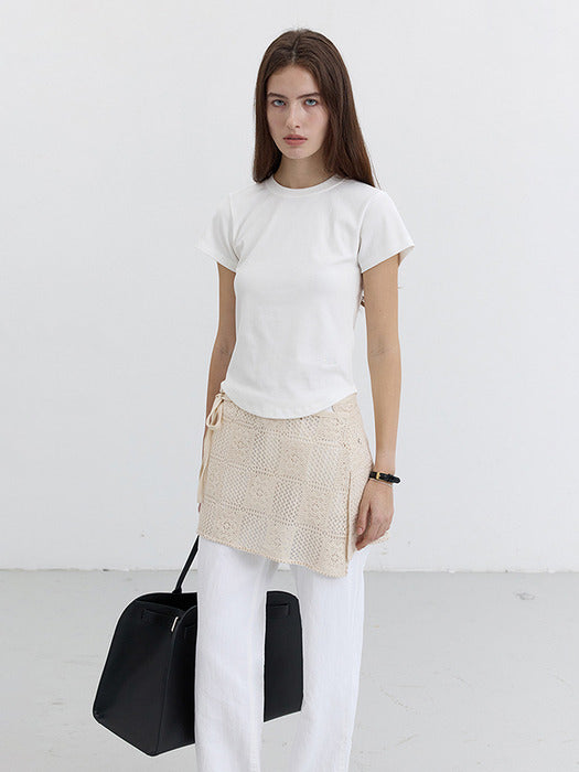 ★Dunst★ CURVED HEM SLIMFIT TOP BLACK_UDTS5B225BK DUNST Curved Hem Tee | TNT - The New Trend | Shop Luxury