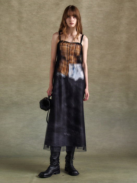 [andersson bell] LENTICULAR MIX-MATCH PRINTED JERSEY DRESS atb1311w(BLACK)