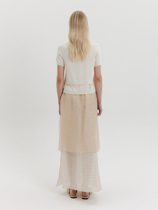 [EENK] Layered Knit Cardigan - Ivory