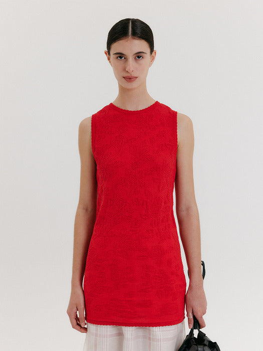 Eenk Jacquard Knit Mini Dress - Red