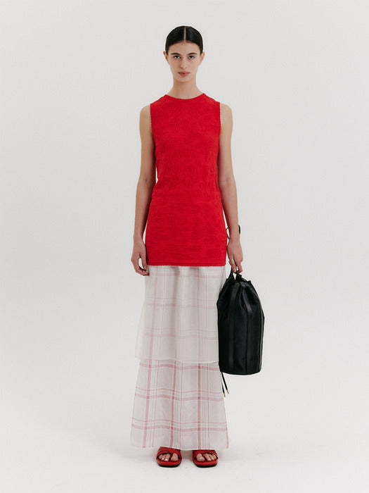 Eenk Jacquard Knit Mini Dress - Red