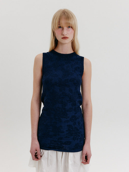 Eenk Jacquard Knit Mini Dress - Navy